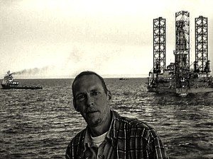 South America- Straits of Magellan. Positioning the rig  for jacking up