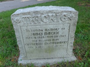 A grave headstone photo for  James Mackie and Catherine Montgomery